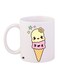 Cute Ice Cream Printed Coffee Mug White/Yellow/Pink 11ounce