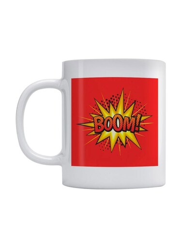 Boom Printed Mug White/Red/Yellow