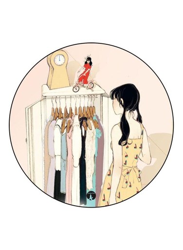 Cartoon Printed Fridge Magnet Beige/Yellow/Red 5.5cm