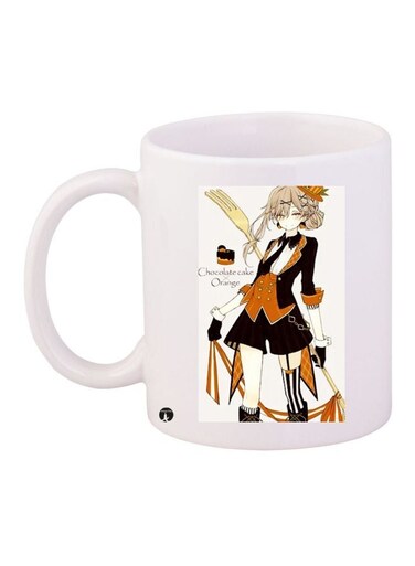 Cartoon Girl Printed Coffee Mug White/Black/Brown