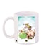 Cartoon Printed Coffee Mug White/Green/Red 11ounce