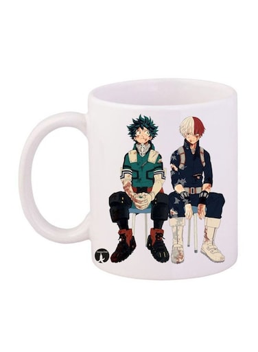 My Hero Academia Printed Mug White/Blue/Green 12ounce