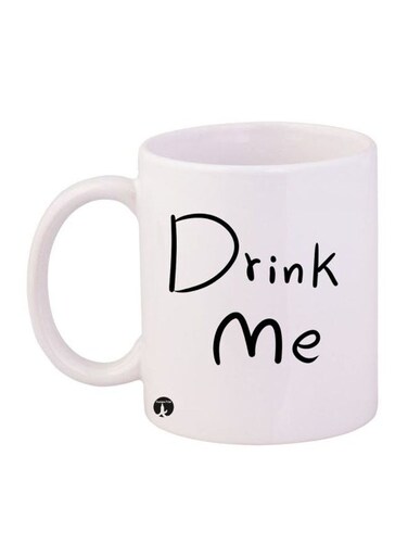 Drink Me Printed Mug White/Black