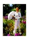 Lady With Umbrella Themed Decorative Metallic Plate Green/White/Purple 20x15cm