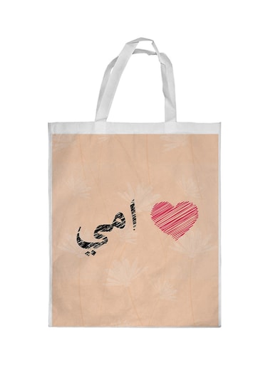Mother's Love Printed Shopping Bag White/Beige