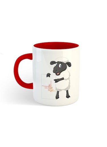 Eid Al-Adha Sheep Printed Mug White/Red