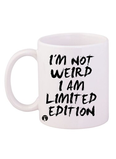 Printed Coffee Mug White/Black 11ounce