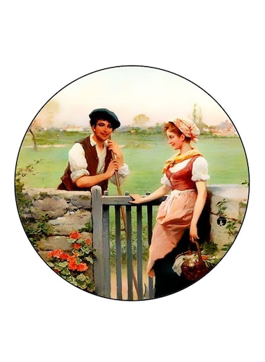 Vintage Art Printed Fridge Magnet Multicolour