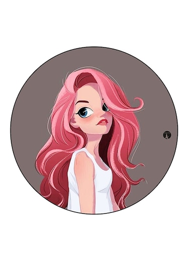 Girl Printed Fridge Magnet Multicolour