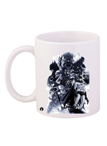 Cartoon Printed Coffee Mug White/Grey/Black 11ounce