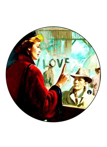 Vintage Art Printed Fridge Magnet Round Multicolour