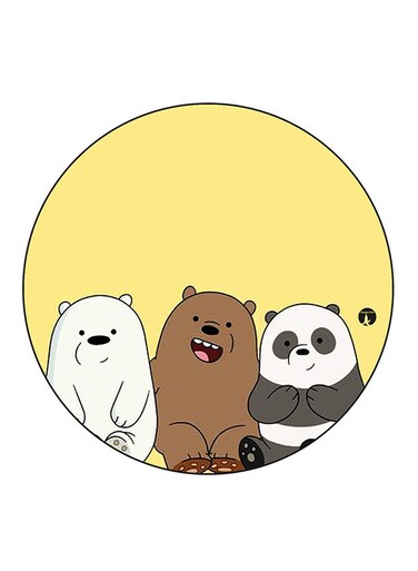 We Bare Bears Printed Fridge Magnet Round Multicolour