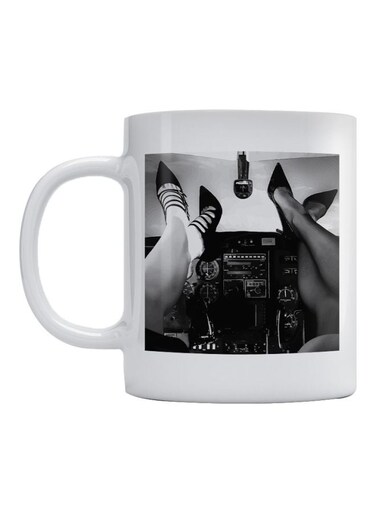 Pilot Printed Mug White/Black/Grey