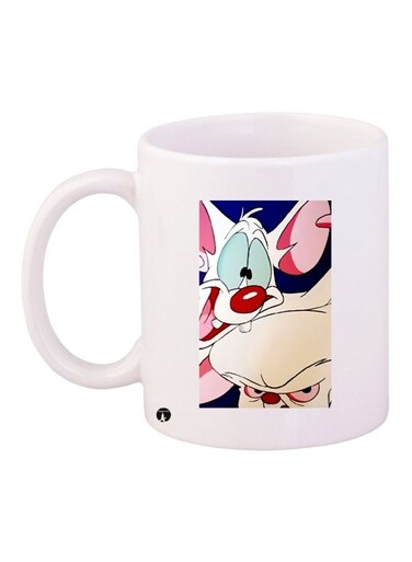 Cartoon Printed Coffee Mug White/Beige/Pink 11ounce