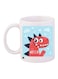Cartoon Dinosaur Printed Coffee Mug White/Blue/Red 11ounce