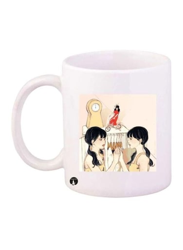 Printed Coffee Mug White/Black/Yellow