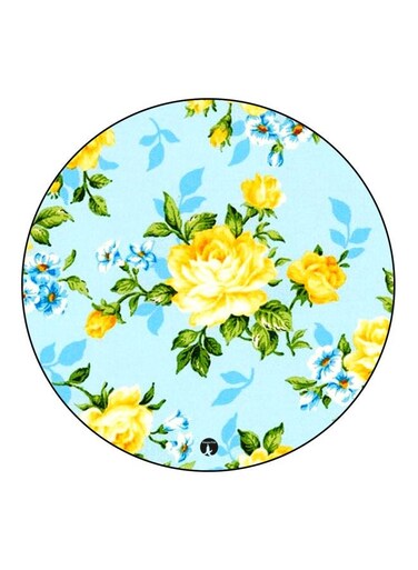 Floral Printed Fridge Magnet Blue/Yellow/Green 5.5cm