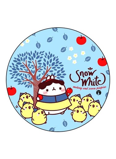 Snow White Molang And Seven Pinpins Printed Fridge Magnet Blue/Yellow/White 5.5cm