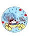 Snow White Molang And Seven Pinpins Printed Fridge Magnet Blue/Yellow/White 5.5cm