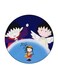 Anime Chibi Maruko Chan Printed Fridge Magnet Round Multicolour