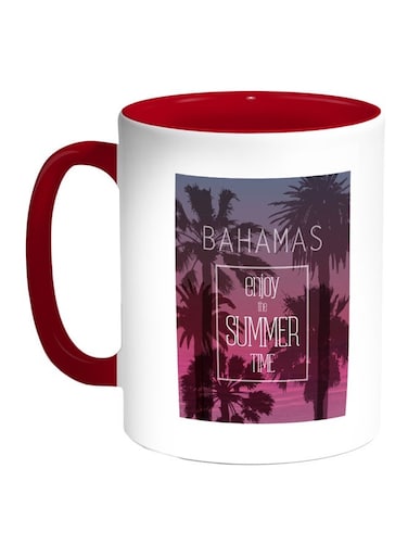 Enjoy The Summer Time Printed Coffee Mug Red/White/Purple 11ounce
