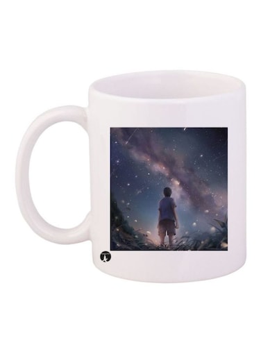 Night Sky Printed Coffee Mug White/Black/Grey Standard Size