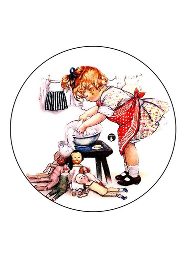 Vintage Art Printed Fridge Magnet Multicolour