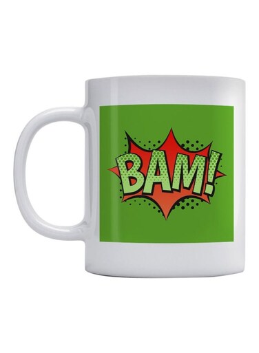 Bam Printed Mug White/Green/Red