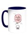 Cartoon Drawings - Rabbits Printed Coffee Mug White Blue 11 ounce
