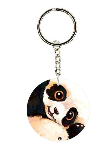A Panda Double Side Printed Keychain