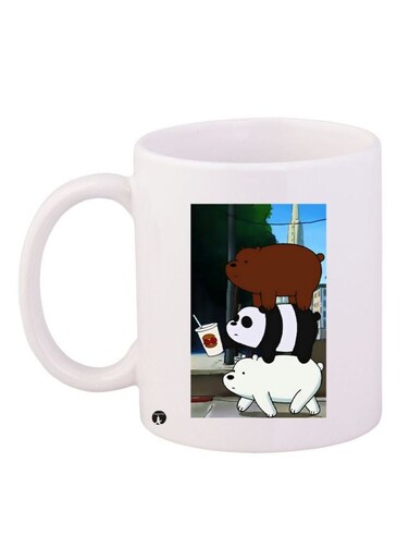 Cartoon Printed Coffee Mug White/Brown/Black