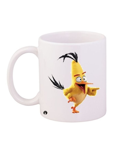 Cartoon Printed Coffee Mug White/Yellow/Black 11ounce