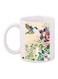 Floral Printed Coffee Mug White/Green/Beige 11ounce