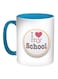I Love My School Printed Coffee Mug Blue/White/Orange 11ounce