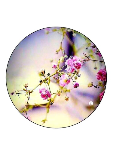 Floral Printed Fridge Magnet Purple/Green/Yellow 5.5cm
