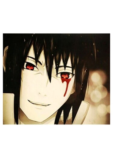 Anime Naruto Sasuke Blood Wheel Decorative Poster Multicolour 50 x 35cm