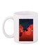 Lion Printed Coffee Mug White/Brown/Blue 11ounce