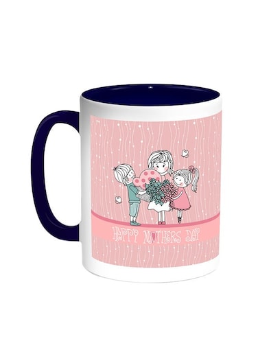 Happy Mother's Day Printed Coffee Mug Blue/White 11ounce