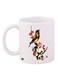 Bird Printed Coffee Mug White/Green/Pink 11ounce