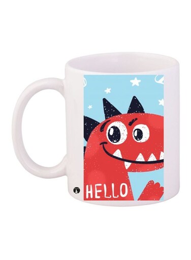 Cartoon Printed Coffee Mug White/Red/Blue