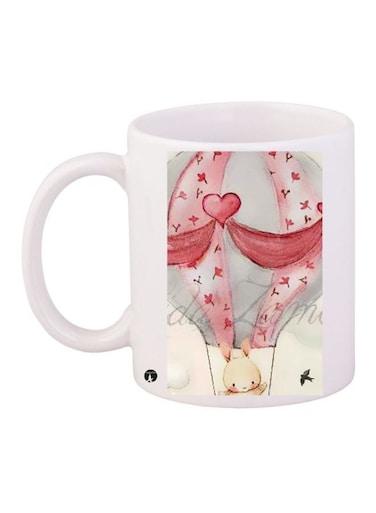 Printed Coffee Mug White/Pink 11ounce