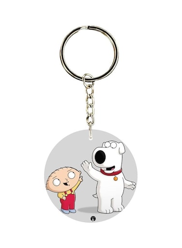 Cartoon Printed Dual Sided Keychain