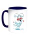 Rabbit Printed Coffee Mug White/Blue 11ounce