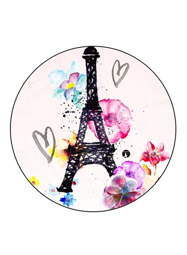 The Effiel Tower Printed Fridge Magnet Round Multicolour