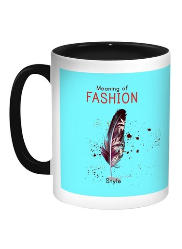 Meaning Of Fashion Printed Coffee Mug Turquoise/White/Black