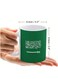 Coffee Mug with Arabic Calligraphy &amp; Double-Sided Green Design with Flag of Suadi Arabia