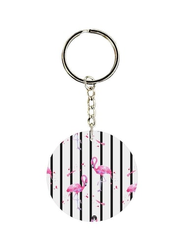 Flamingo Printed Single Sided Keychain