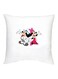 Mickey And Minnie Mouse Printed Decorative Cushion White/Pink/Black 16x16inch