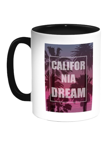 California Dream Printed Coffee Mug Pink/White/Black 11ounce