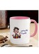 Funny Arabic Coffee Mug - 11oz Cup with Laughing Character in color pink